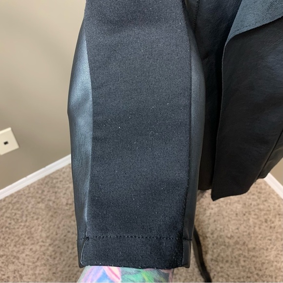 ALFANI Faux Leather and Suede Feel Waterfall Open Front Jacket - Picture 12 of 13